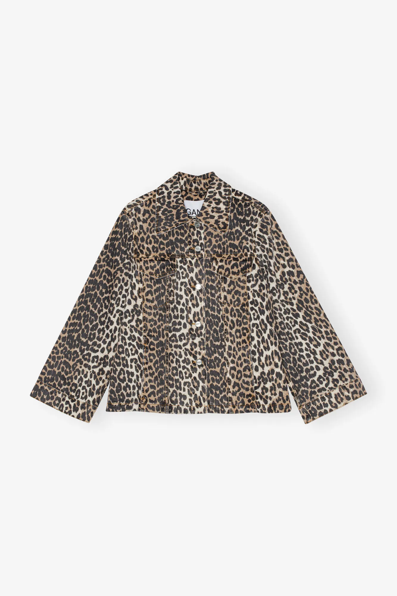 Leopard Printed Denim Jacket