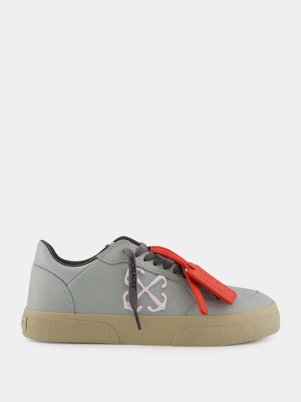 Light Grey New Low Vulcanized Calf Leather Sneakers