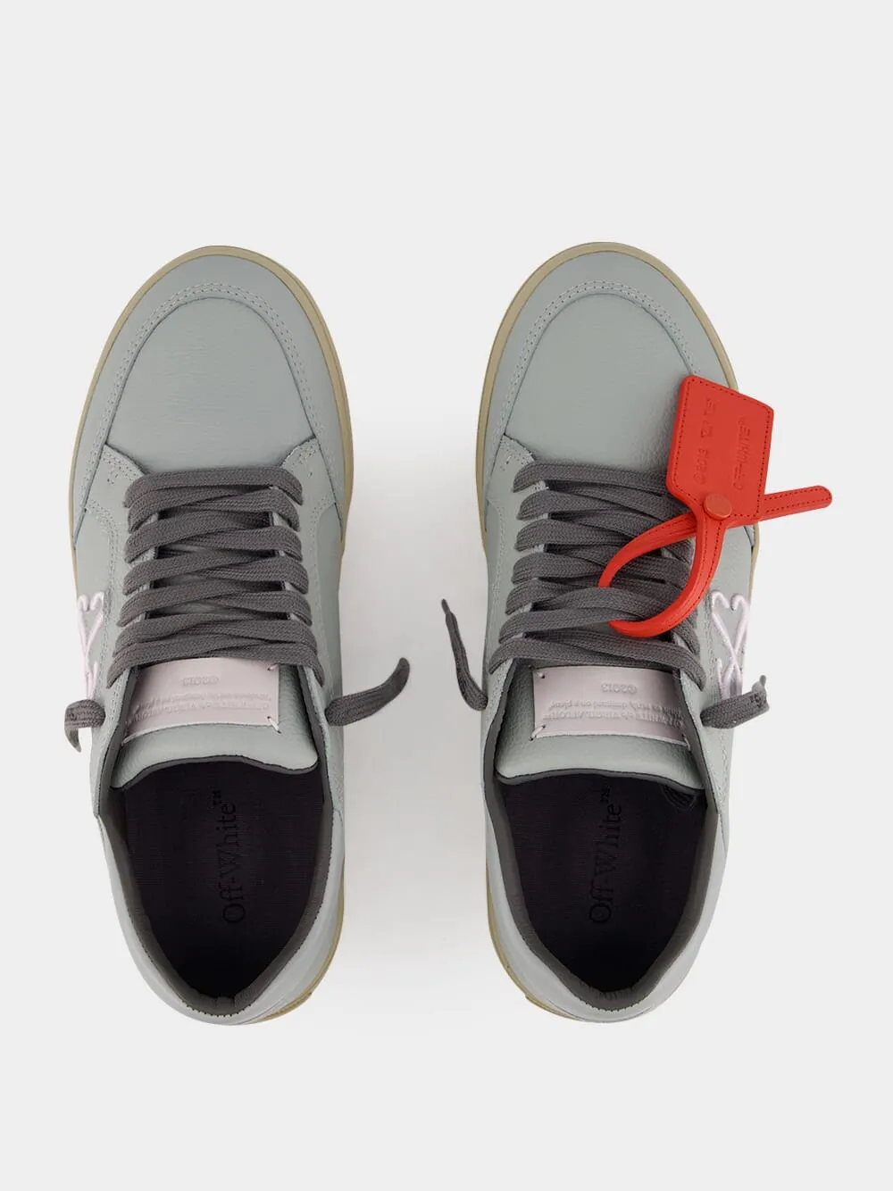 Light Grey New Low Vulcanized Calf Leather Sneakers