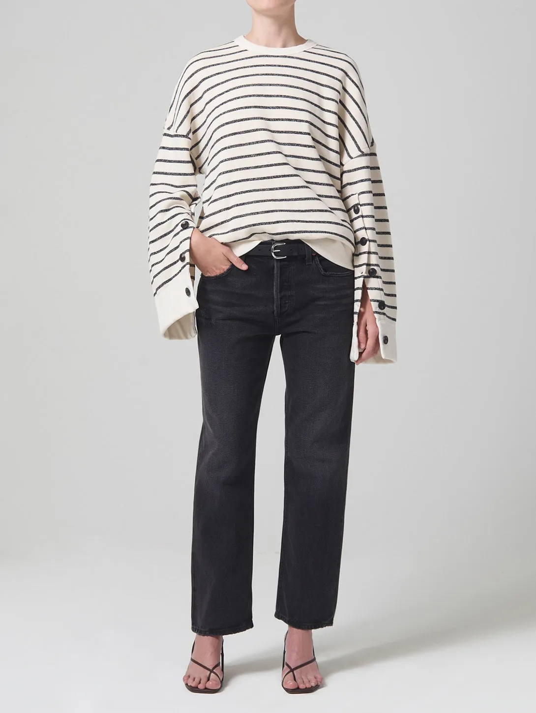 Luella Cape Sleeve Fleece - Channing Stripe