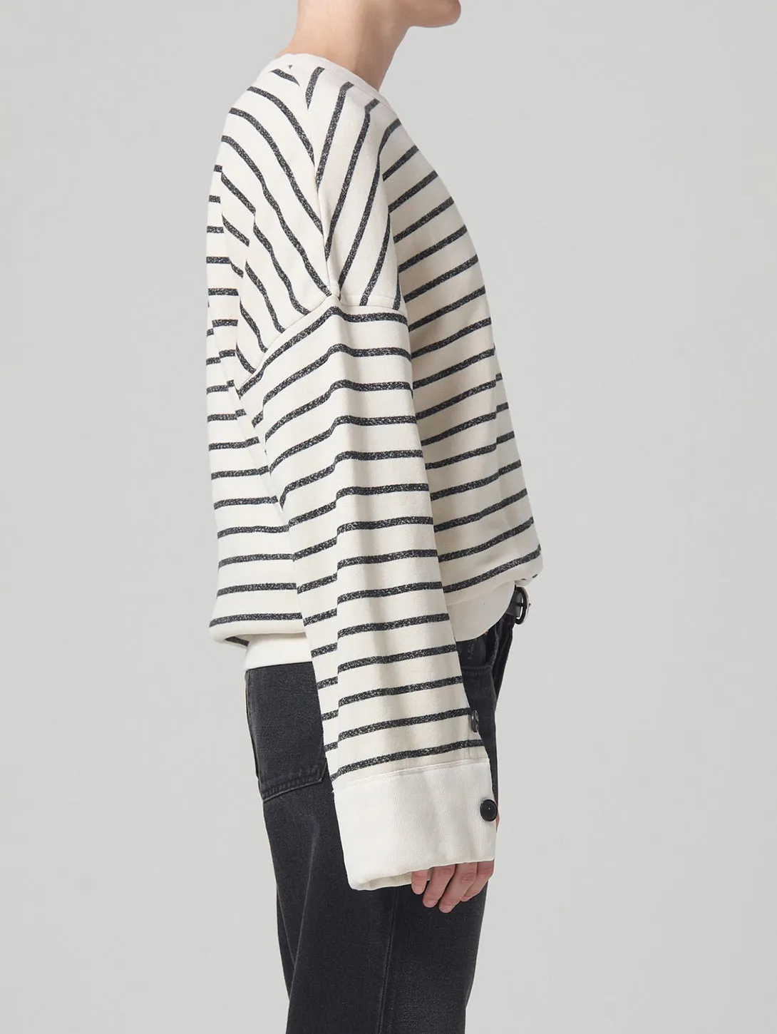 Luella Cape Sleeve Fleece - Channing Stripe