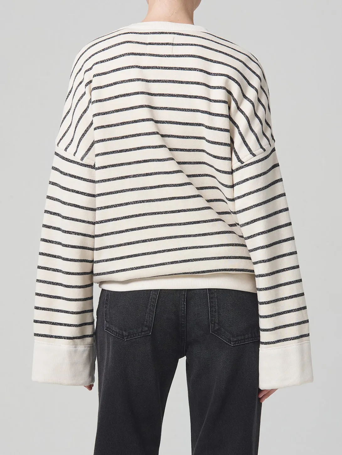 Luella Cape Sleeve Fleece - Channing Stripe