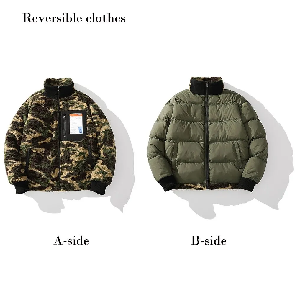 Male Colorful Double-Sided Wearable Jackets / Casual Warm Jackets for Men