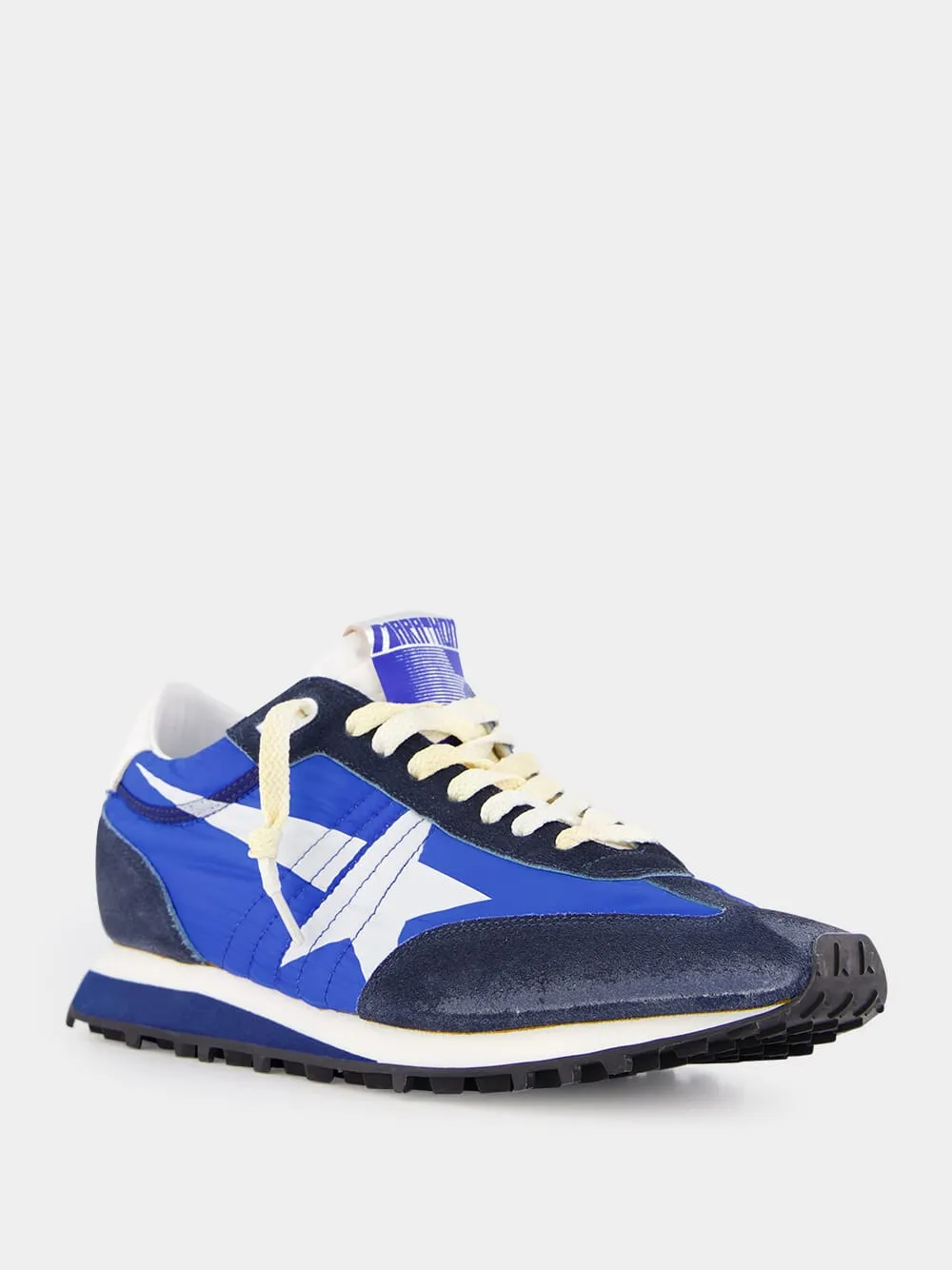 Marathon Sneakers With Blue Nylon Upper And White Star