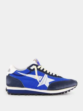 Marathon Sneakers With Blue Nylon Upper And White Star