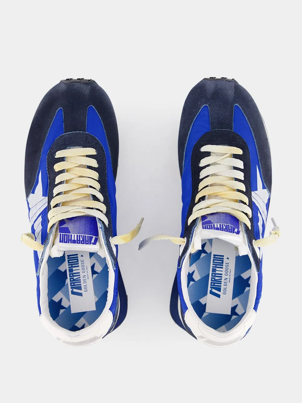 Marathon Sneakers With Blue Nylon Upper And White Star