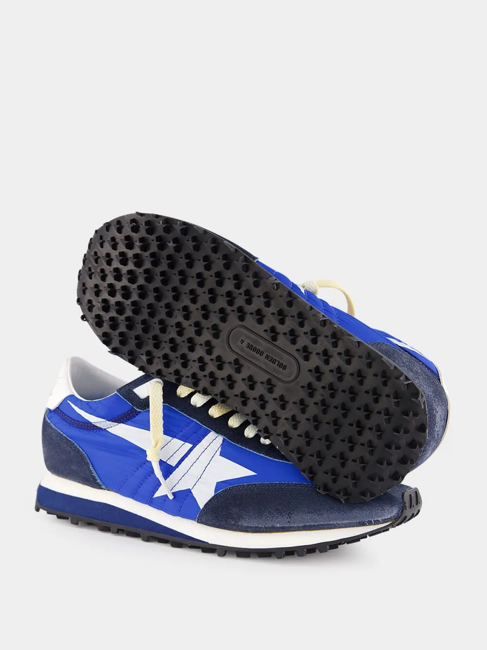 Marathon Sneakers With Blue Nylon Upper And White Star