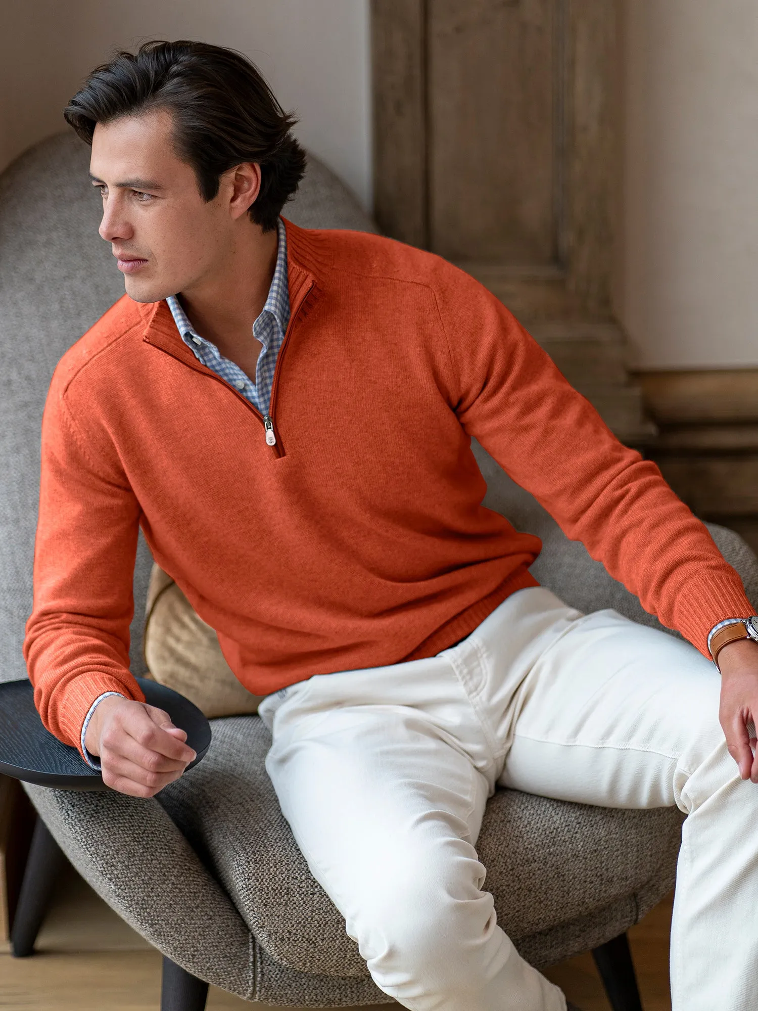 Marco Cashmere Quarter Zip Sweater