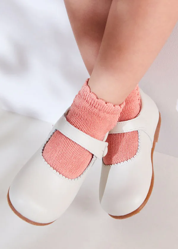 Mary Jane Leather Baby Shoes in Ivory (20-24EU)