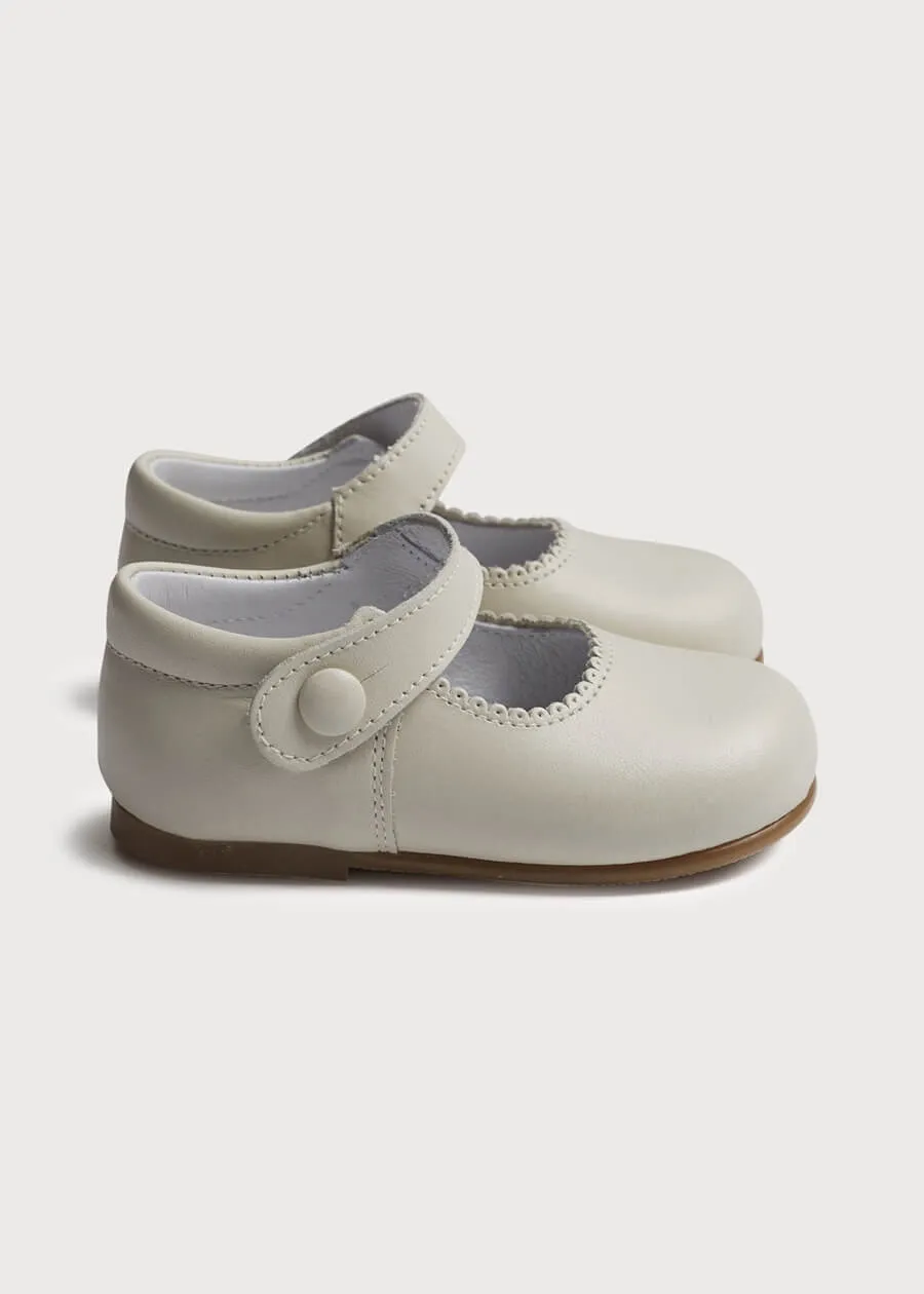 Mary Jane Leather Baby Shoes in Ivory (20-24EU)