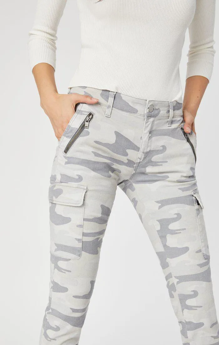 Mavi Jeans Juliette Skinny Cargo in Light Grey Camo