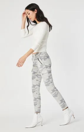 Mavi Jeans Juliette Skinny Cargo in Light Grey Camo