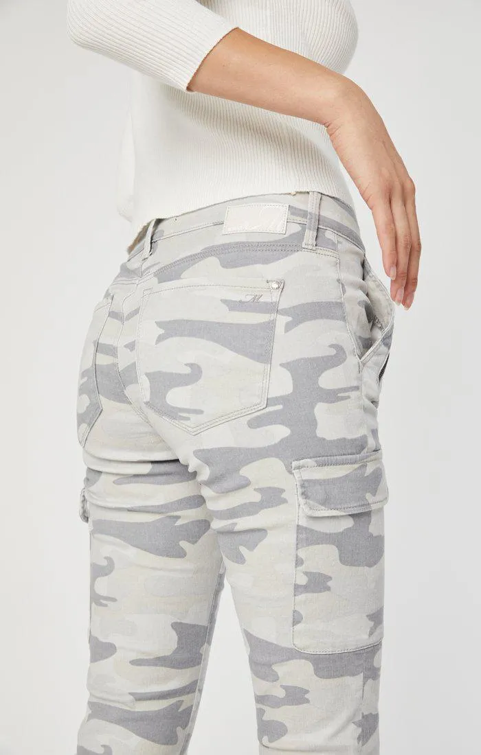 Mavi Jeans Juliette Skinny Cargo in Light Grey Camo