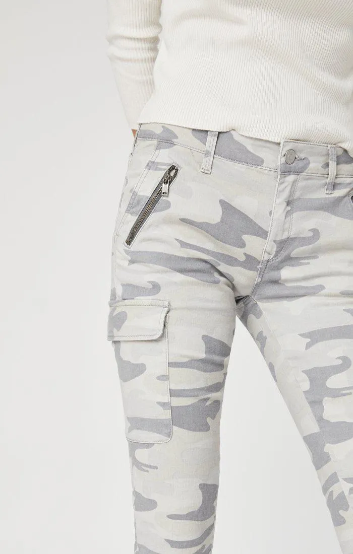 Mavi Jeans Juliette Skinny Cargo in Light Grey Camo