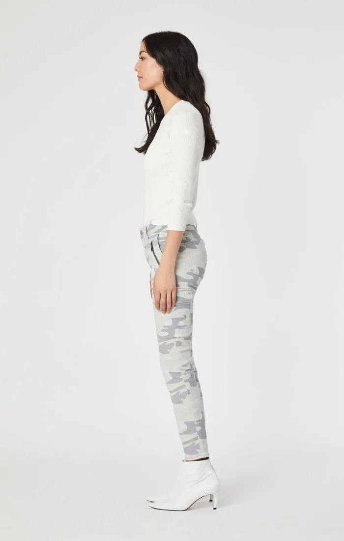 Mavi Jeans Juliette Skinny Cargo in Light Grey Camo