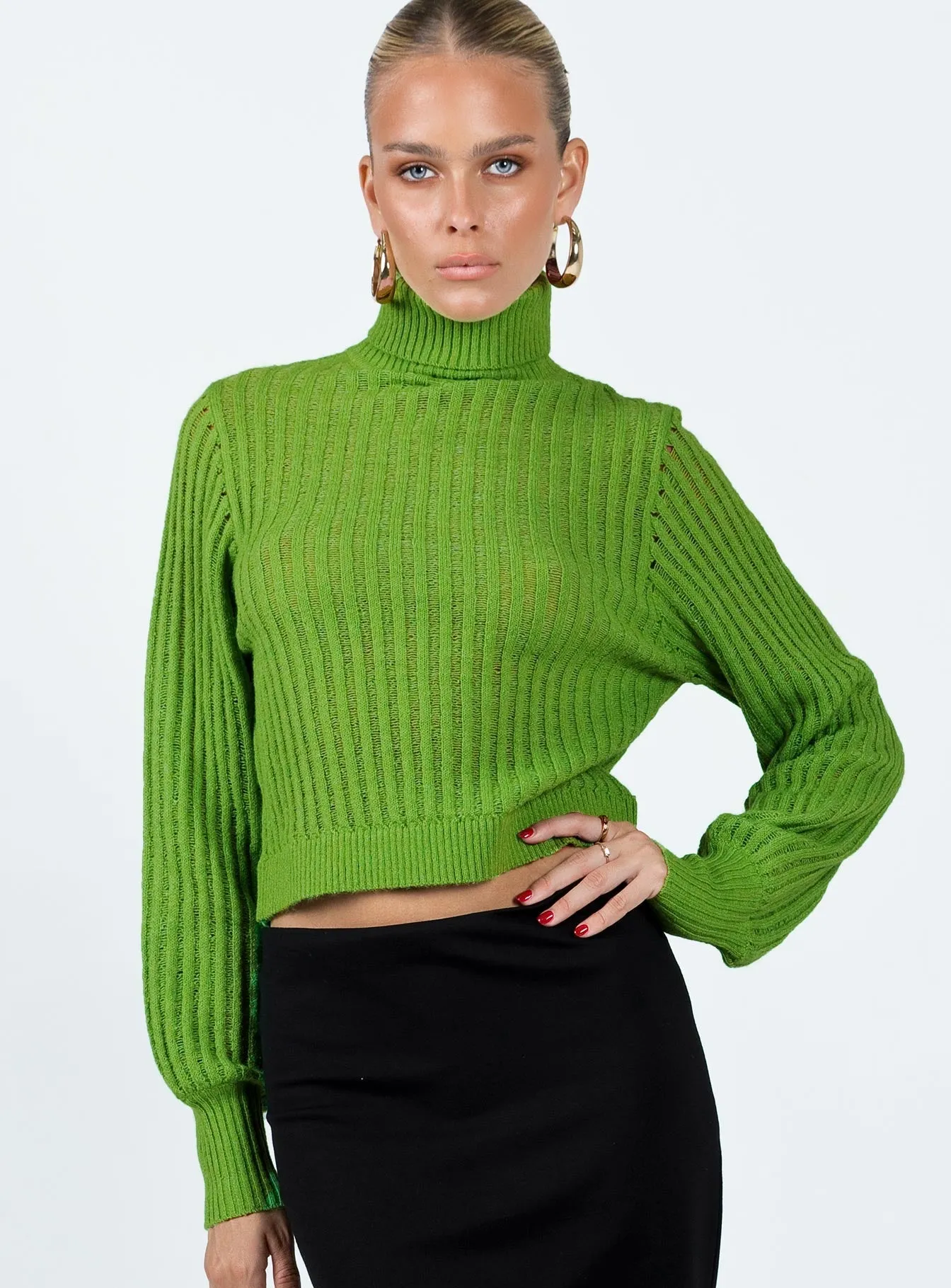 Mckilah Turtleneck Knit Sweater Green