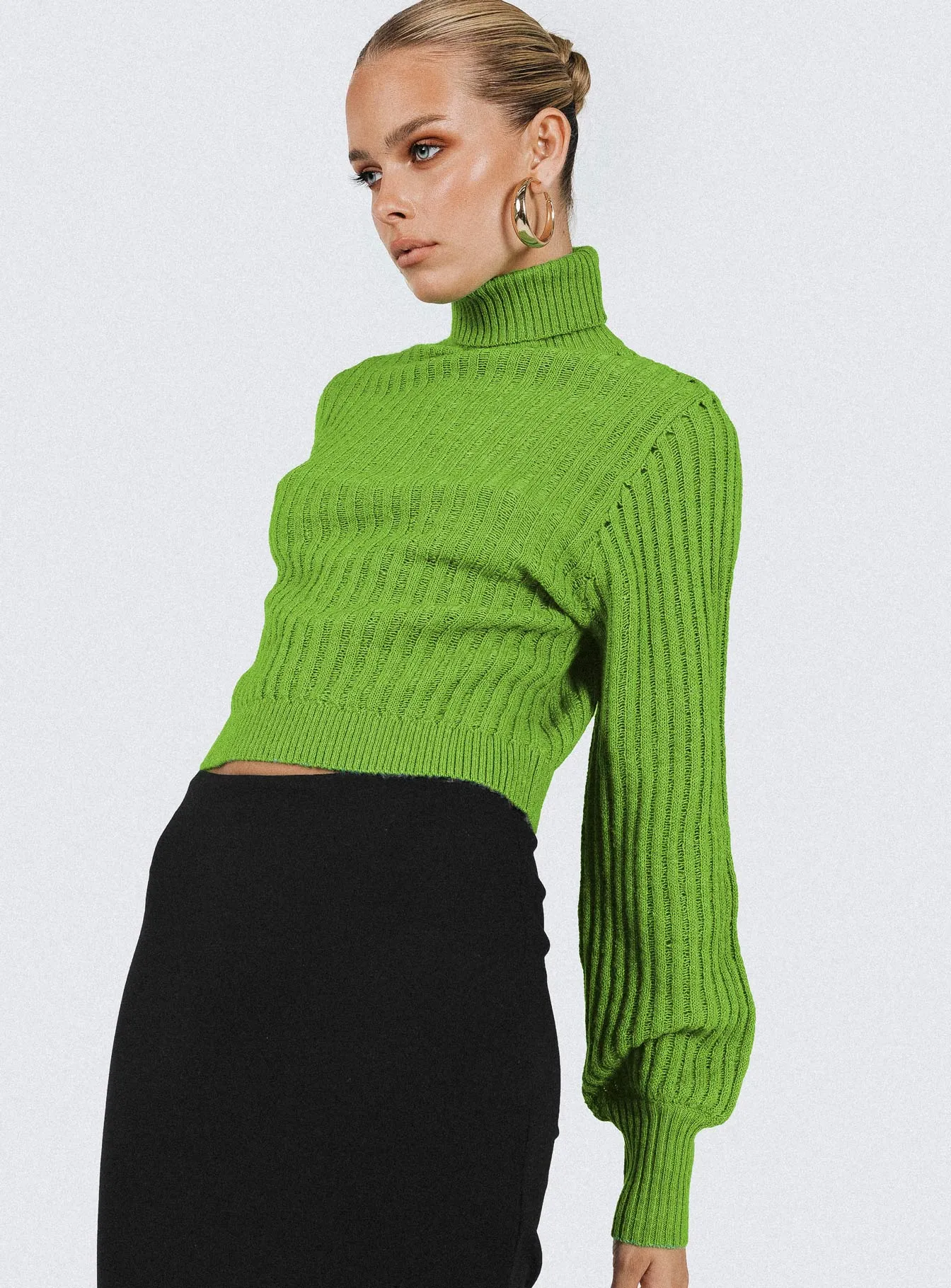 Mckilah Turtleneck Knit Sweater Green