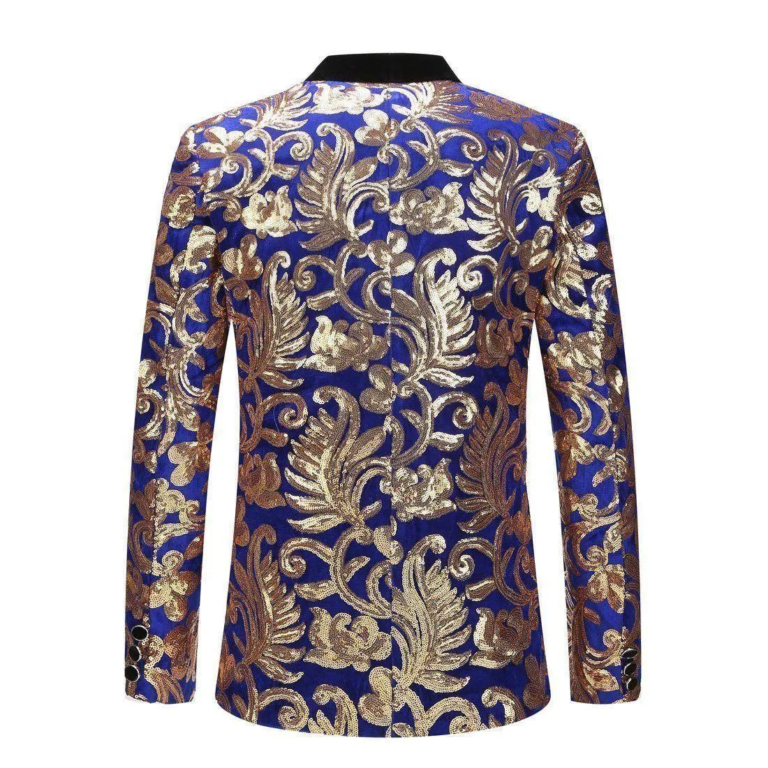 Men Blazer - Floral Sequin Party Blazer