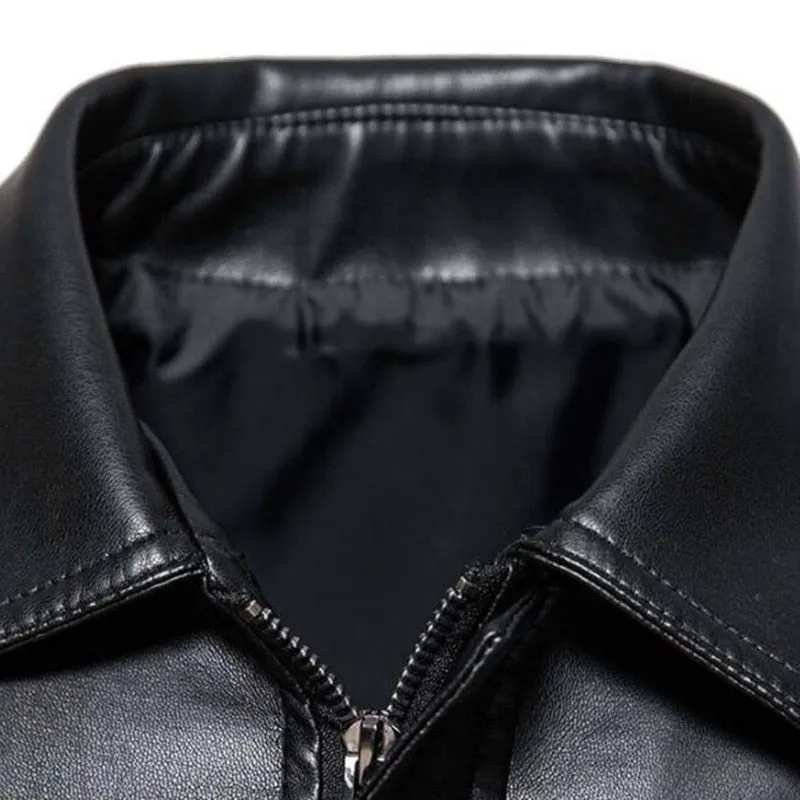 Men's Autumn Synthetic Leather Street Outerwear Motorcycle Jackets