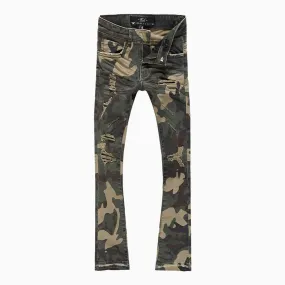 Men's Martin Stacked Fit Rip Repair Woodland Slim Denim Pant