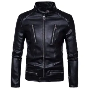 Men's Punk Stand Collar Multi-zips Jackets