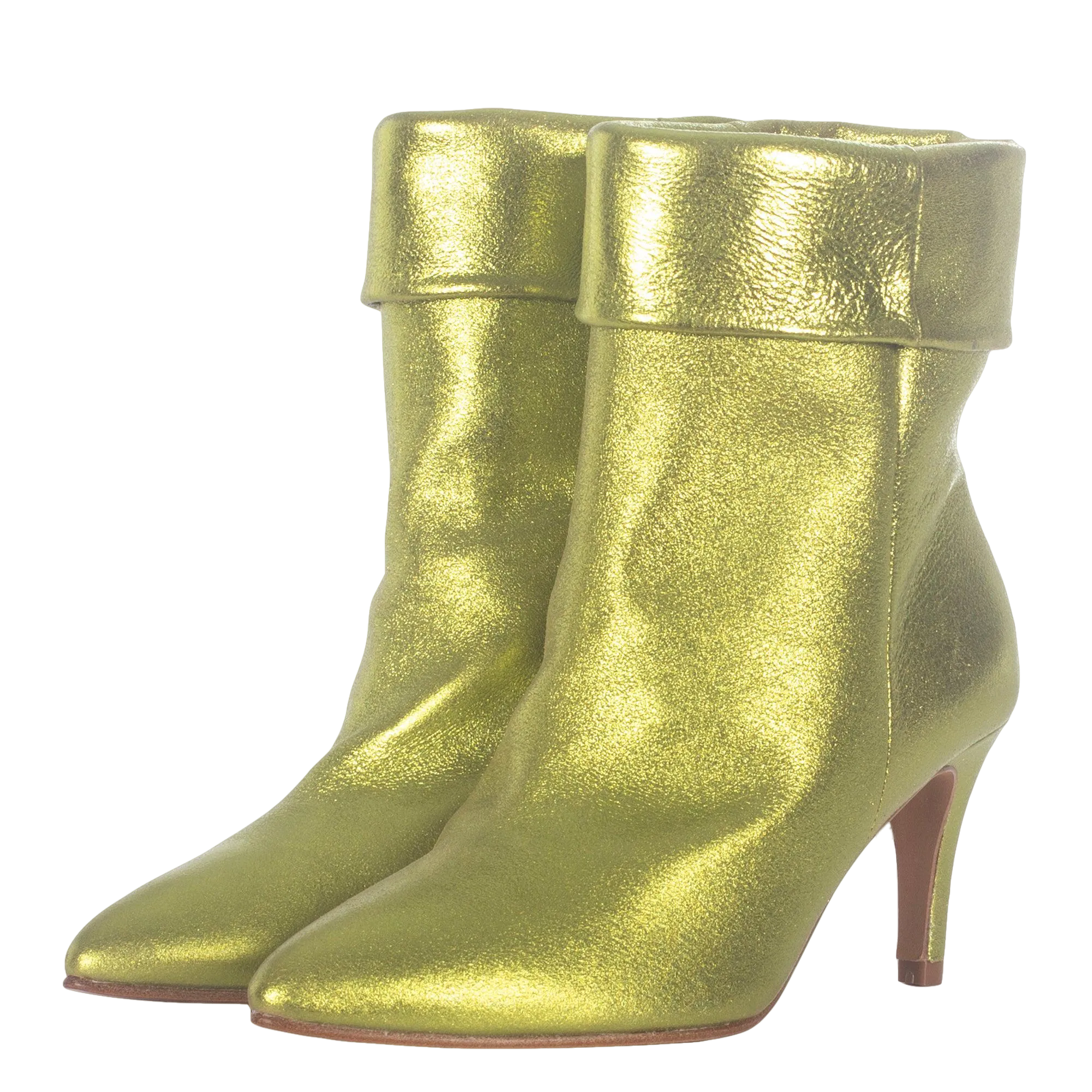 METALLIC GREEN ANKLE BOOTS