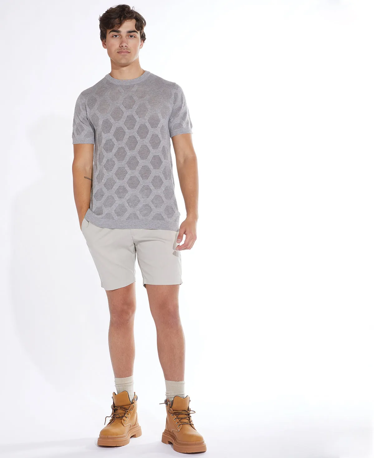 Meyer Sweater Knit Tee (Heather Gray)