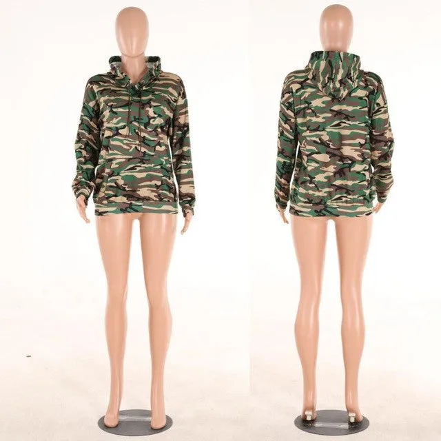 mokingtop Camouflage Hooded Women Shirt Autumn Long Sleeve Loose Shirt Casual Fashion Tops Poleras De Mujer#A11 SM6