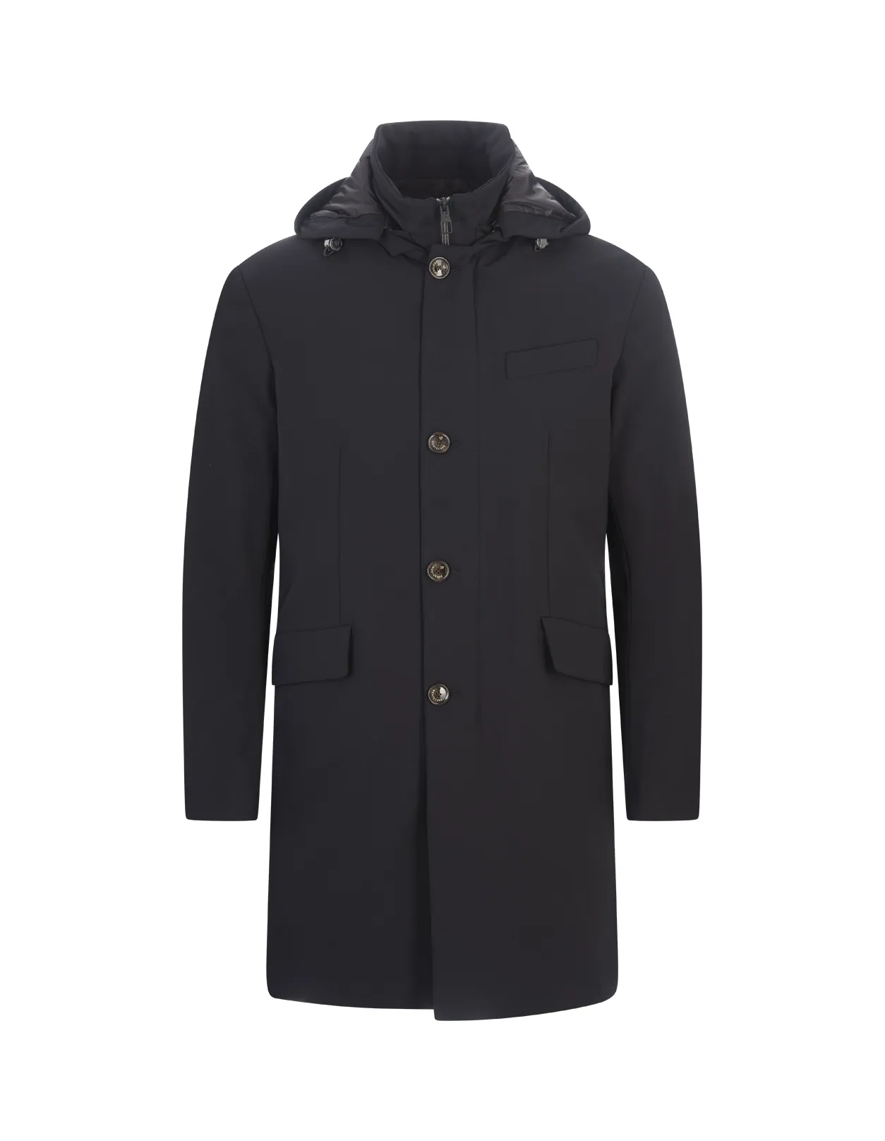 MONTECORE Navy Blue Rain System Wool Parka