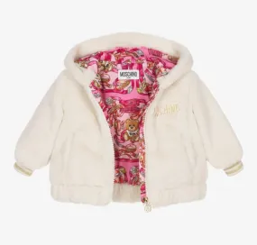 Moschino Jacket Fur Logo White