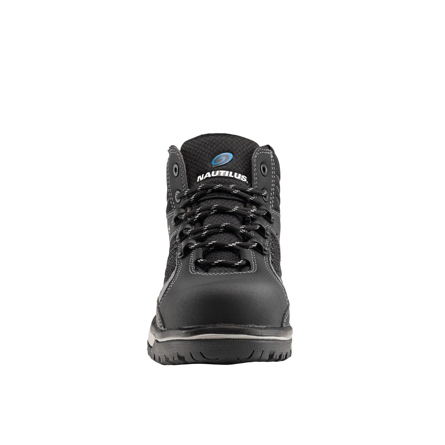 Nautilus Mens Urban Mid Black Faux Leather Work Boots