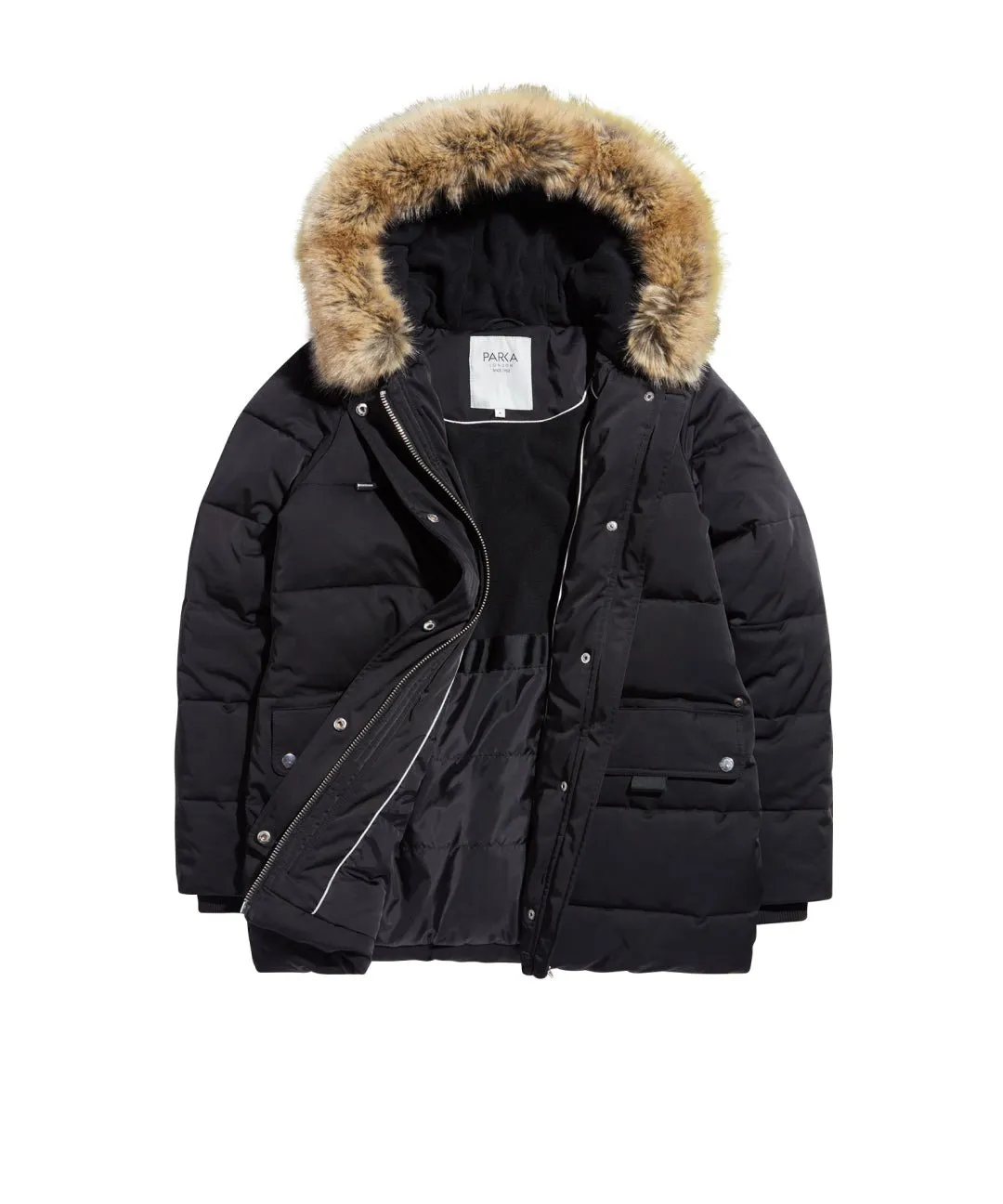 Nordic Mid-Length Faux Fur Parka Jacket