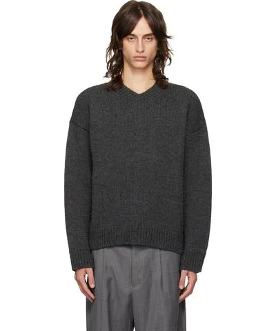 Our Legacy Gray Sonar V-Neck Sweater