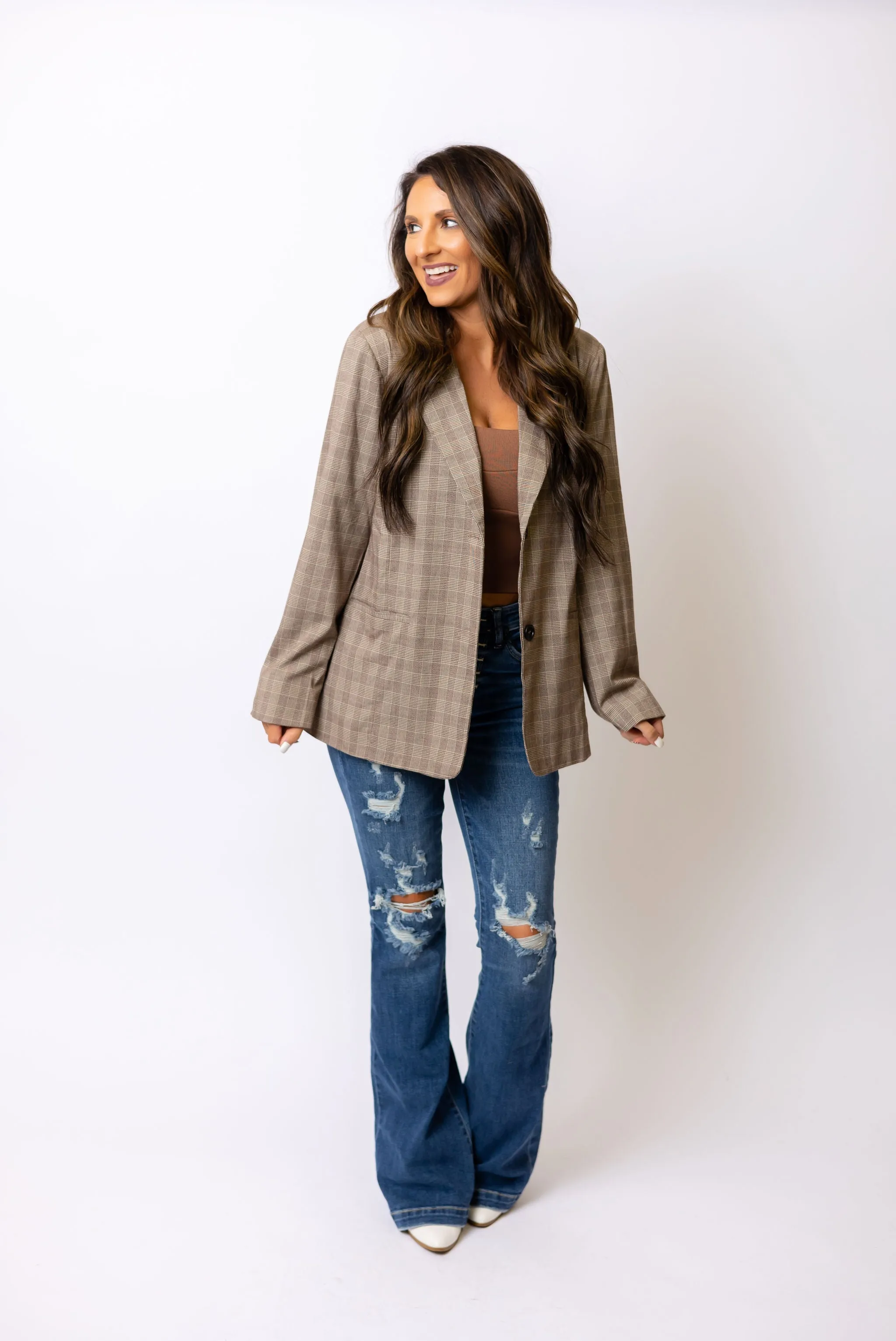 Oversized Plaid Blzer