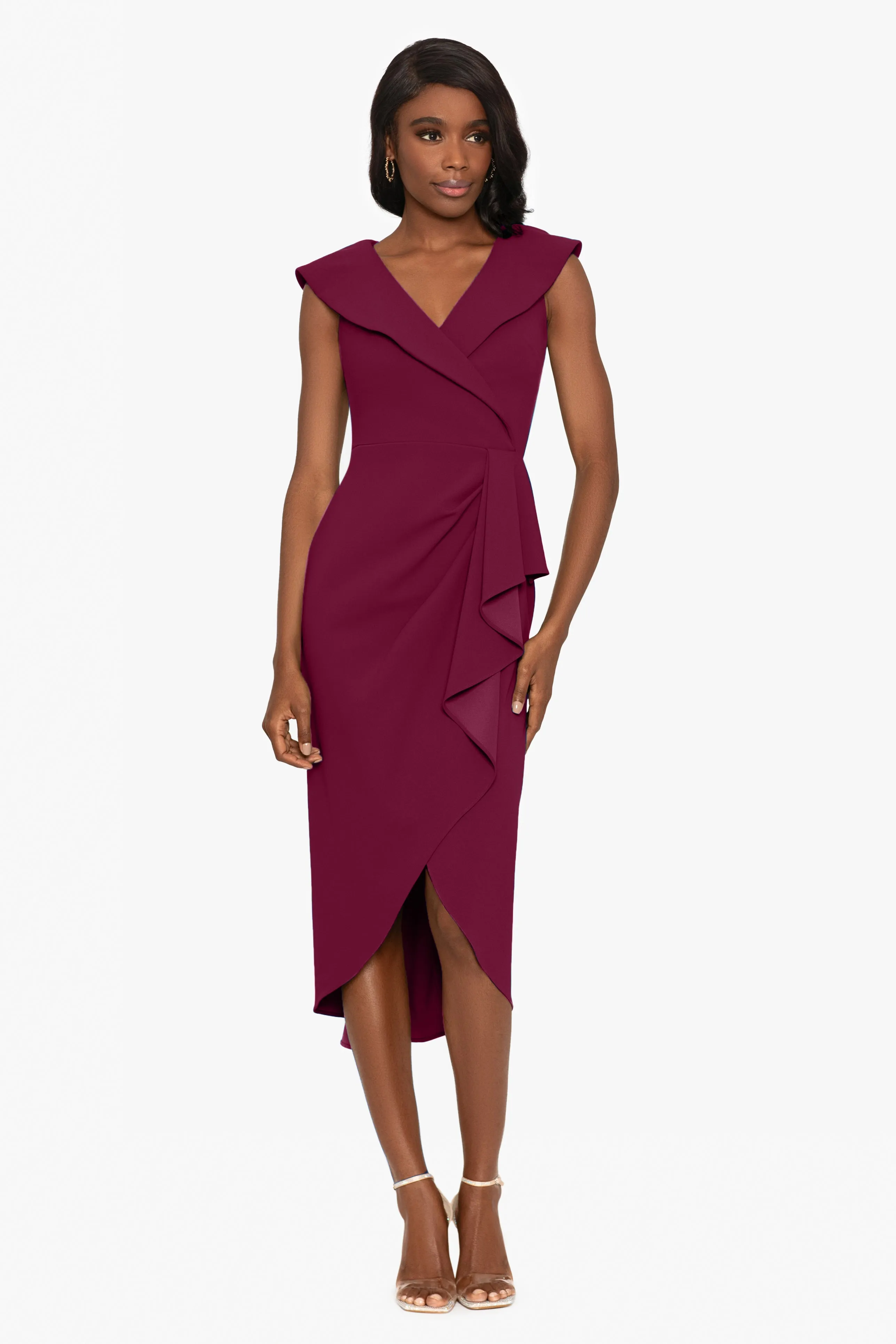 Palmer Midi Scuba Crepe Tuxedo Dress