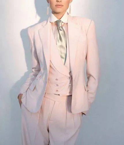 Pink Three Piece Tuxedo Pantsuit