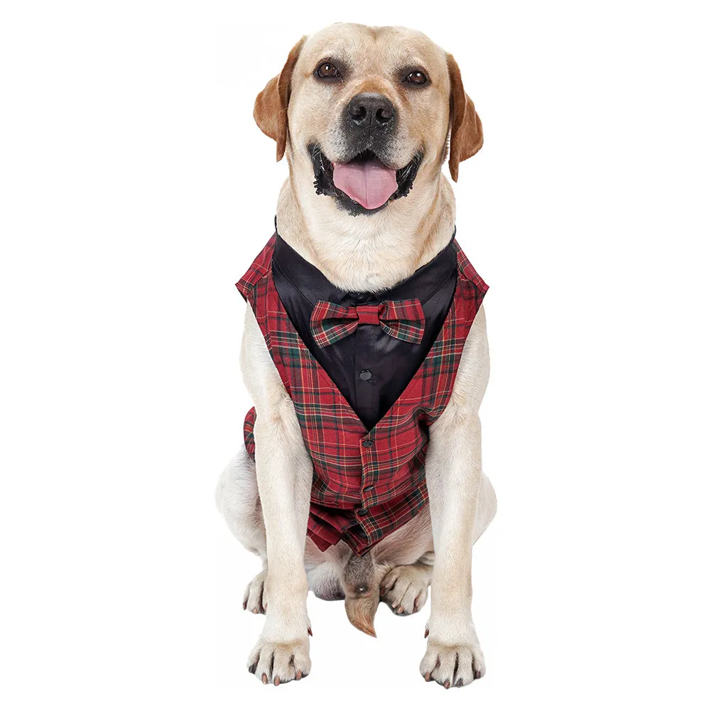 Plaid Pet Tuxedo Pet Vest Pet Dogs Coat Halloween Carnival Party Suit