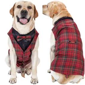 Plaid Pet Tuxedo Pet Vest Pet Dogs Coat Halloween Carnival Party Suit