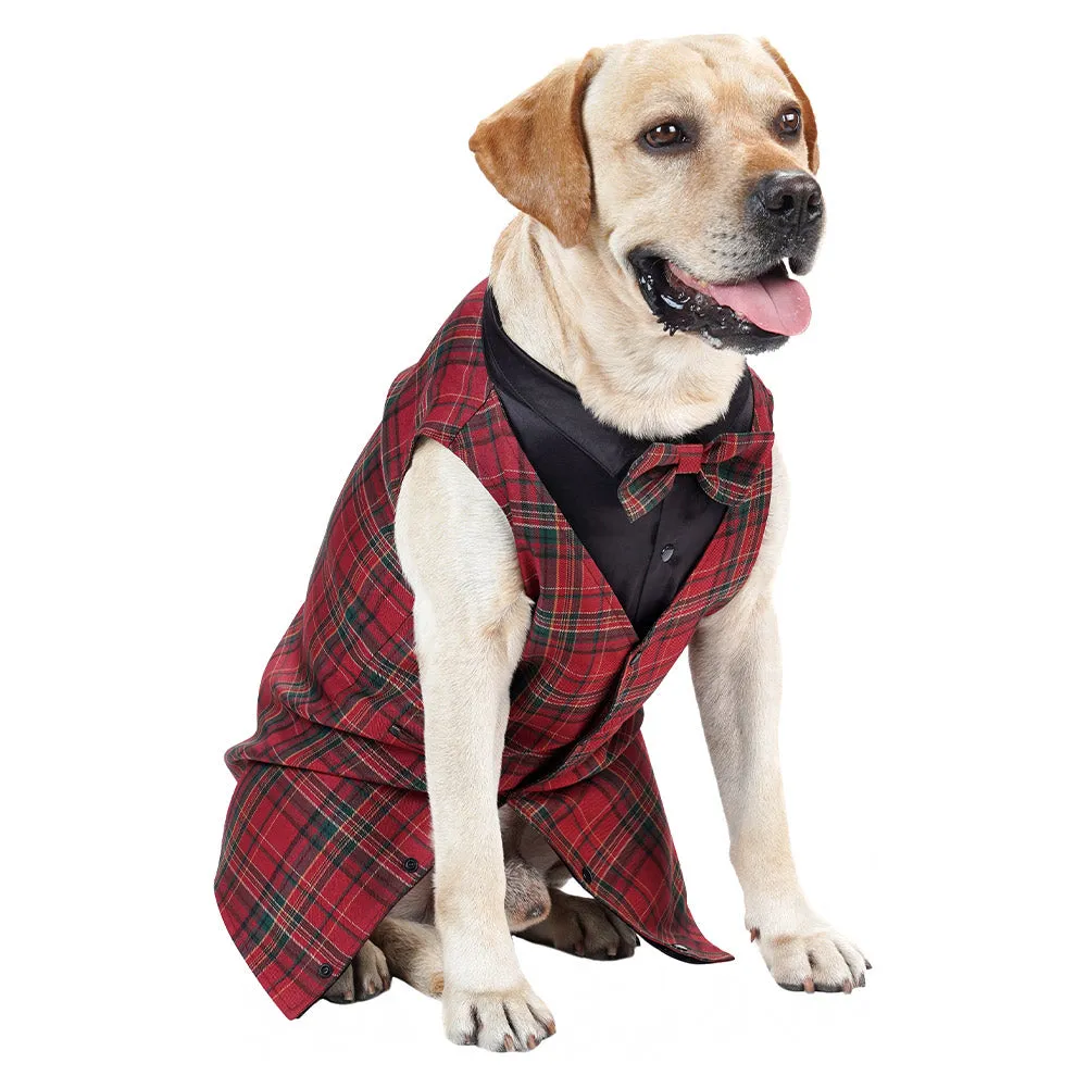 Plaid Pet Tuxedo Pet Vest Pet Dogs Coat Halloween Carnival Party Suit