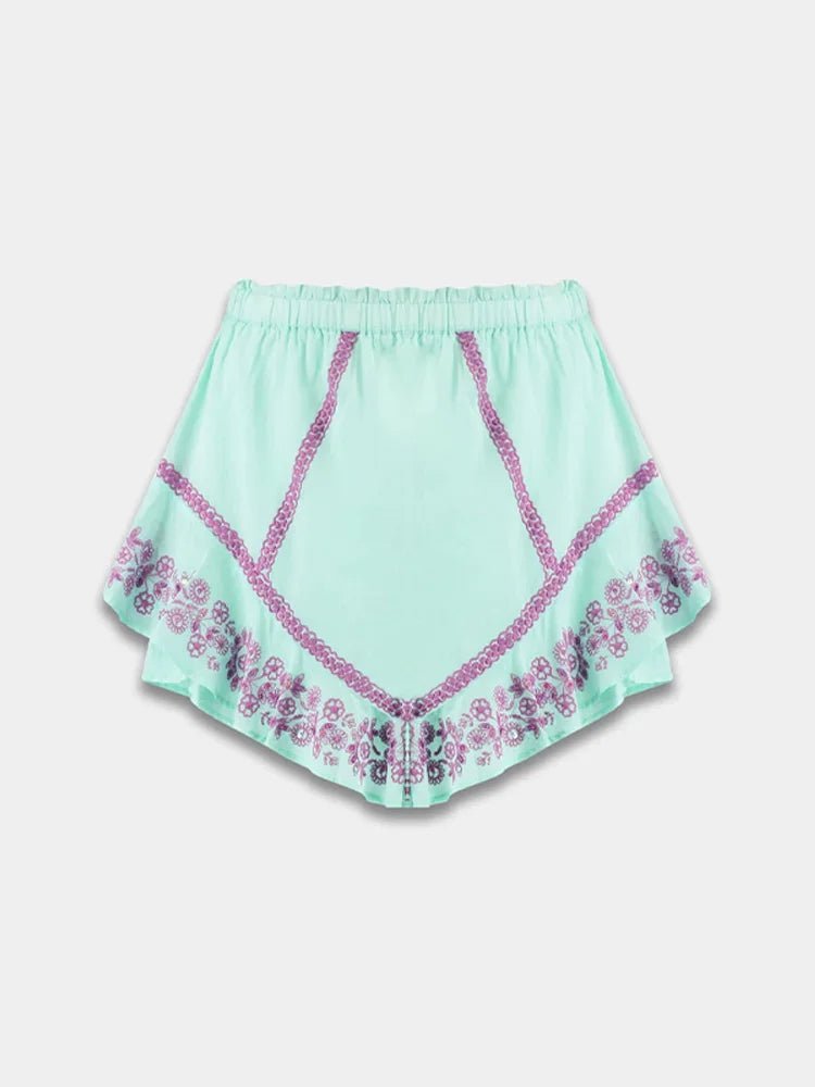 Printed Ruffles Shorts Two Piece Set