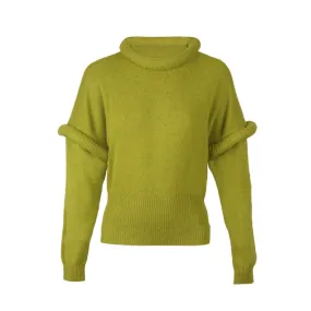 PULL IN LANA CON MANICHE STACCABILI Donna Verde Acido