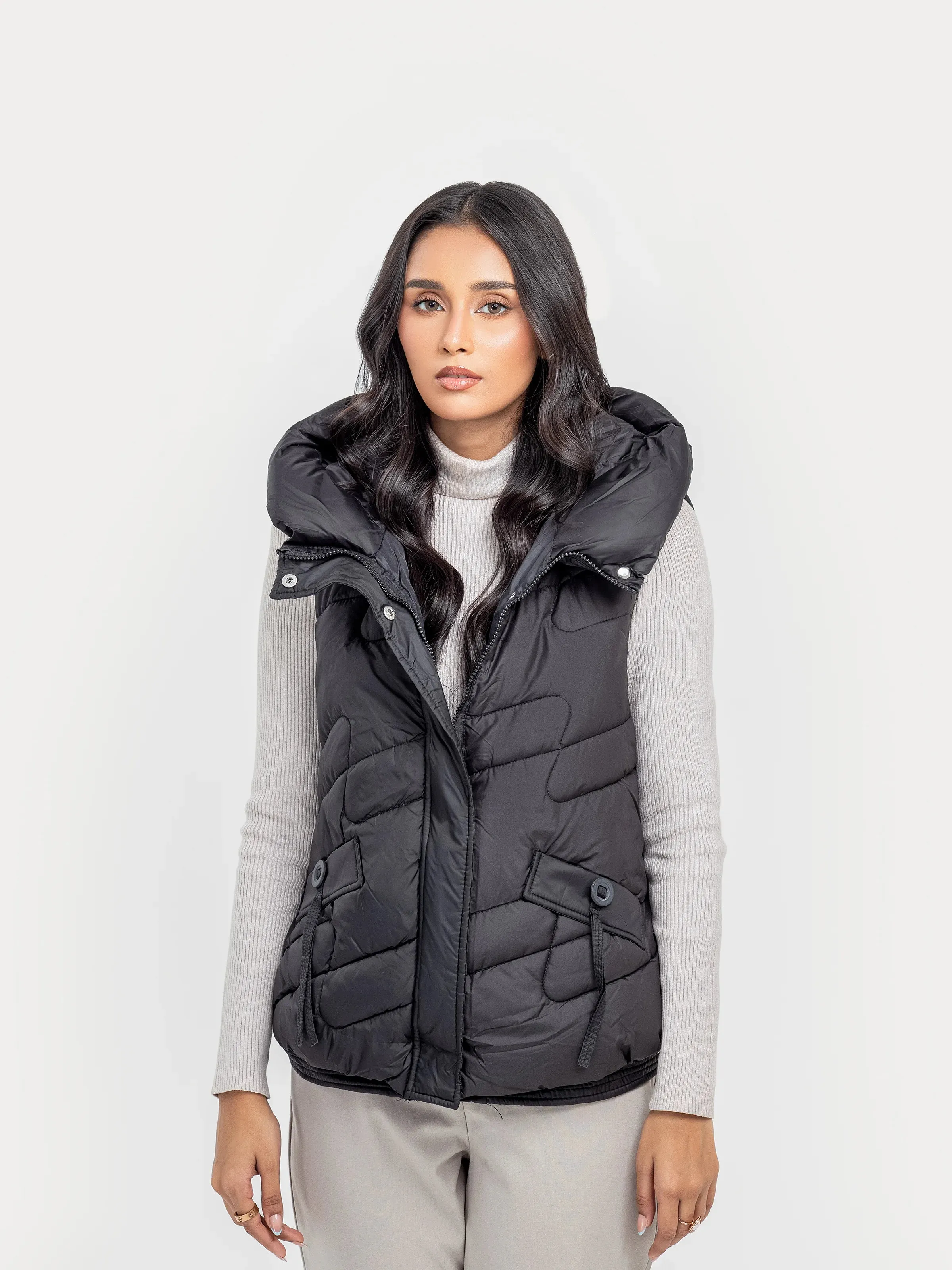 Quilted Gilet Hoodie - FWTJP24-018