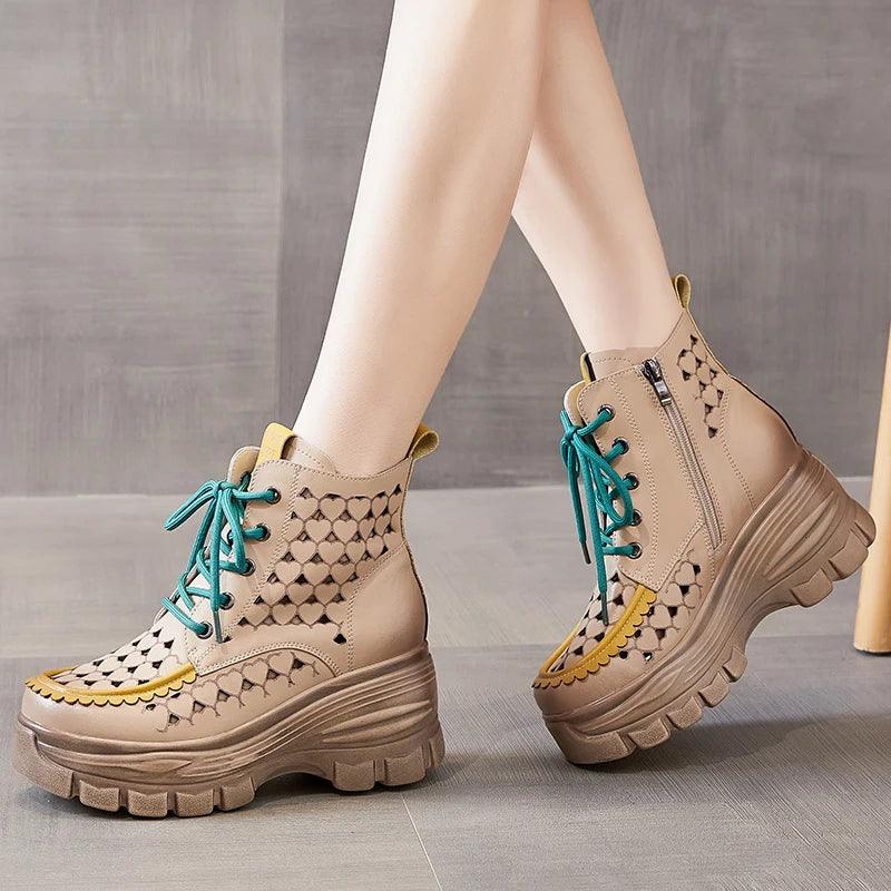 QX1228 Women's Casual Shoes: Breathable Soft Fashion Boot