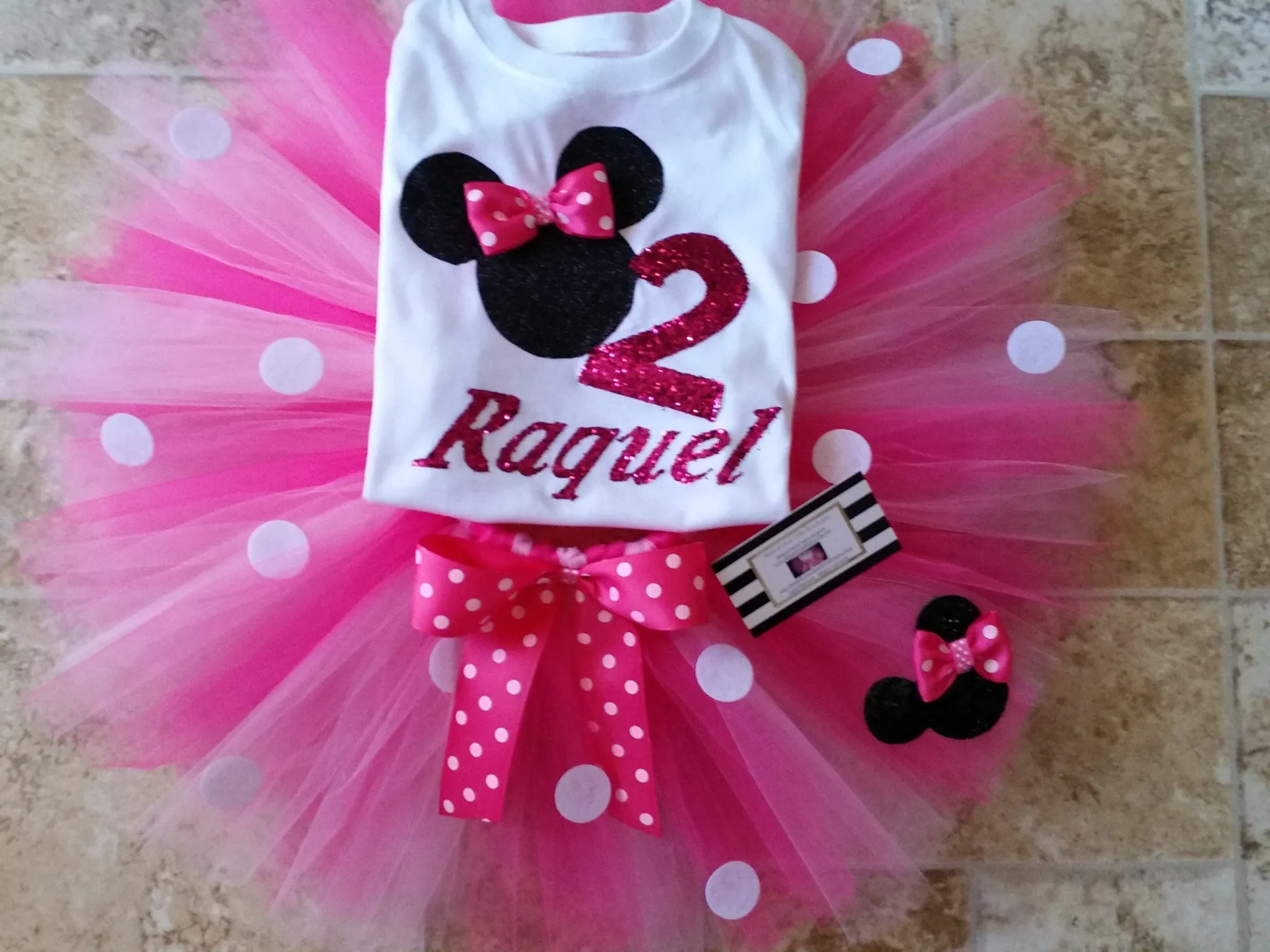 Raquel minnie mouse birthday outfit 3 piece set