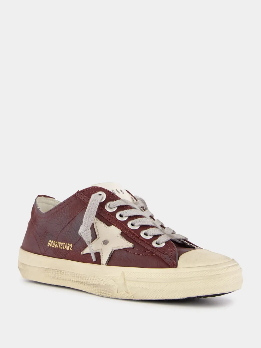 Red Wine V-Star 2 Sneakers With Cream Star