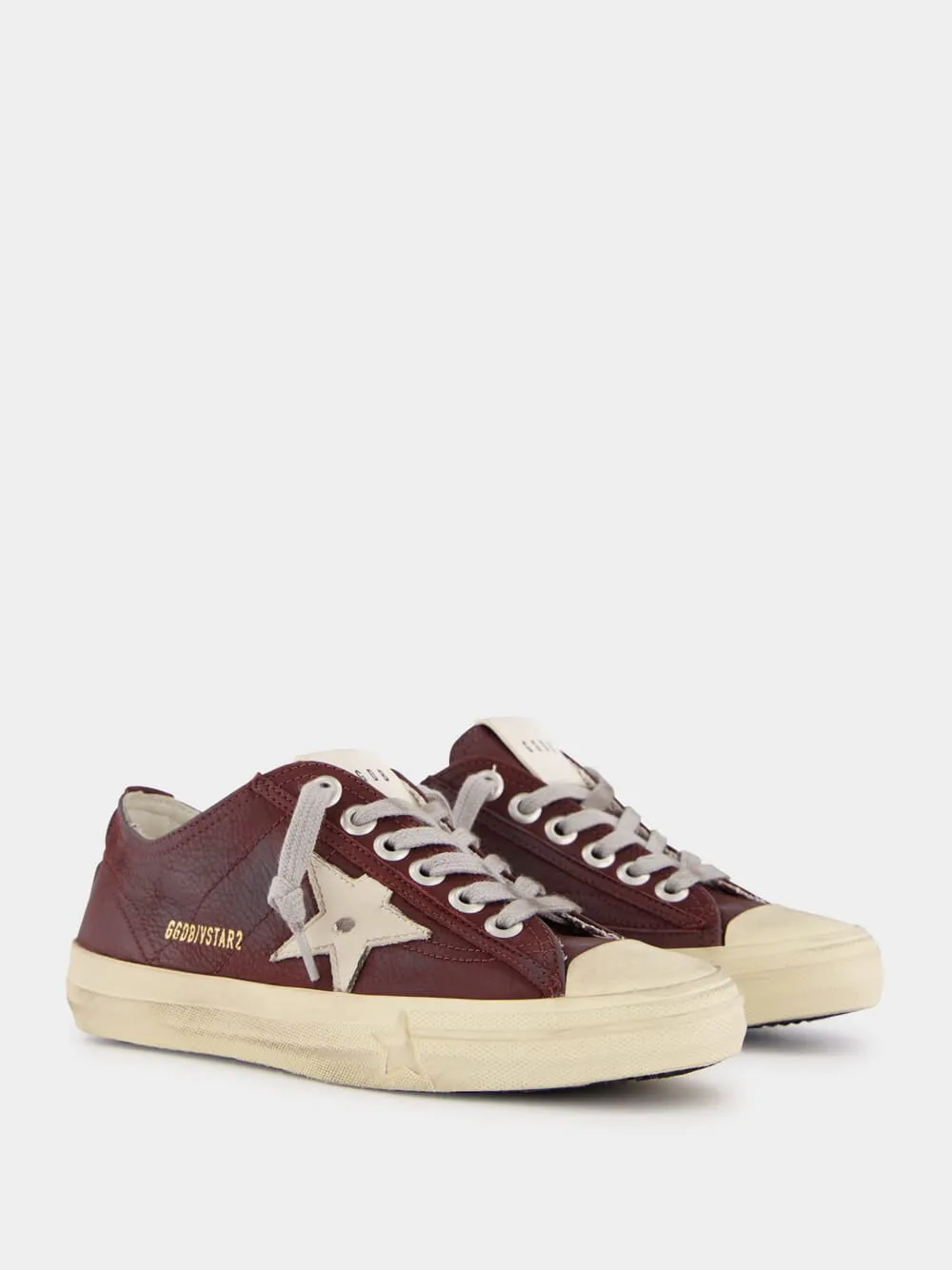 Red Wine V-Star 2 Sneakers With Cream Star