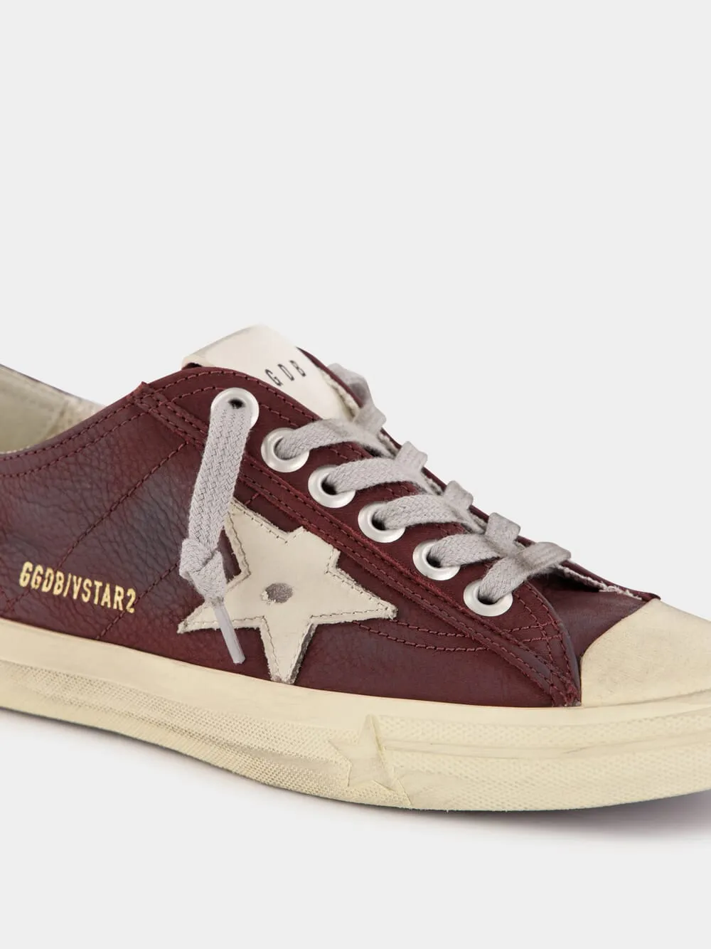 Red Wine V-Star 2 Sneakers With Cream Star