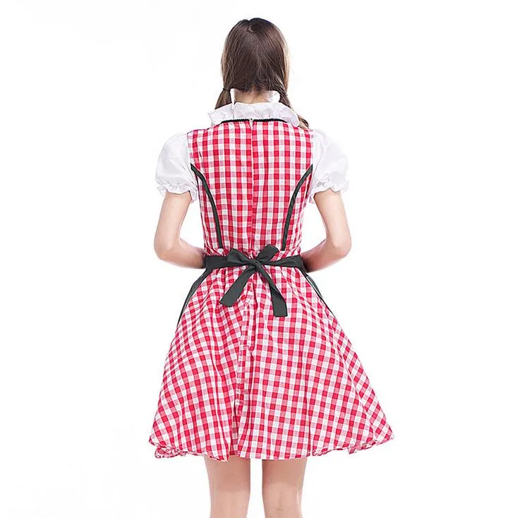 S-6XL Hot Sale Traditional Women Dirndl Oktoberfest Costume German Wench Maid Dirndl Fancy Dress Halloween Party Outdit