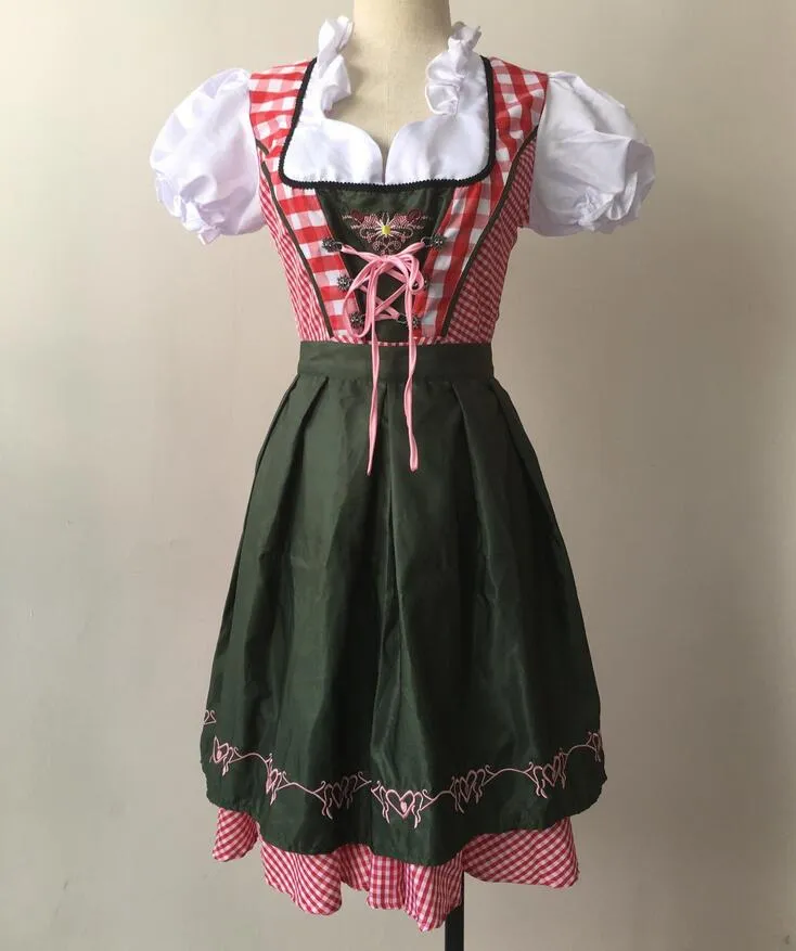 S-6XL Hot Sale Traditional Women Dirndl Oktoberfest Costume German Wench Maid Dirndl Fancy Dress Halloween Party Outdit