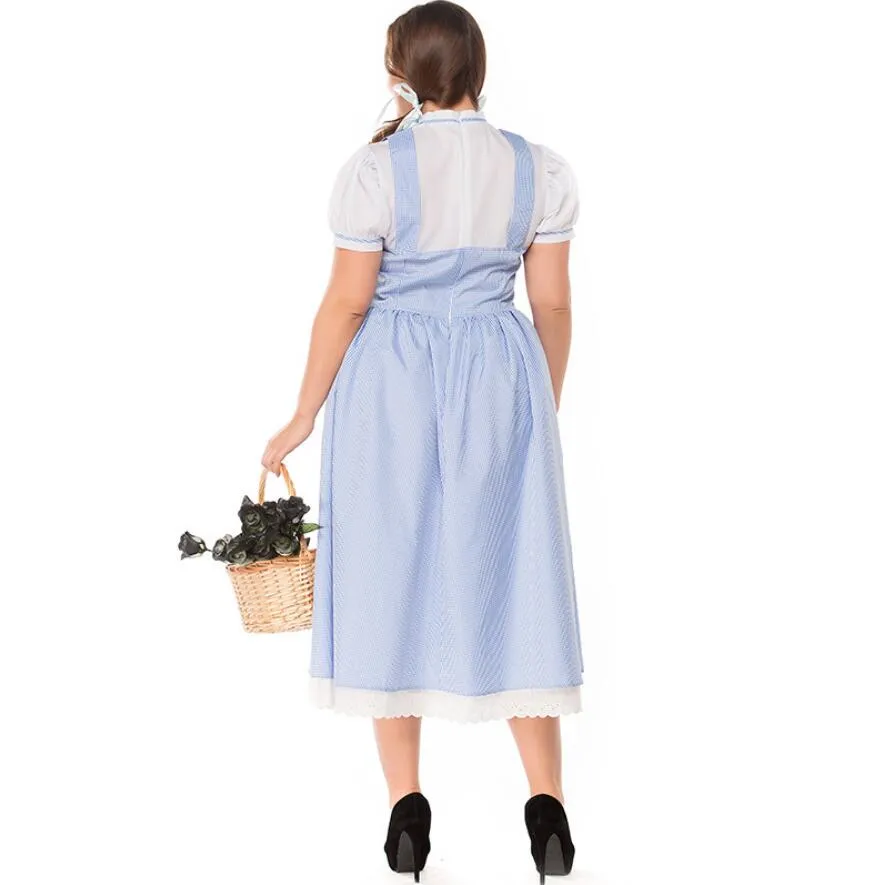 S-XXXL New Sexy Maid Costume Gothic Lolita Long Dress Alice Maid Uniform Adult Halloween Costumes For Women